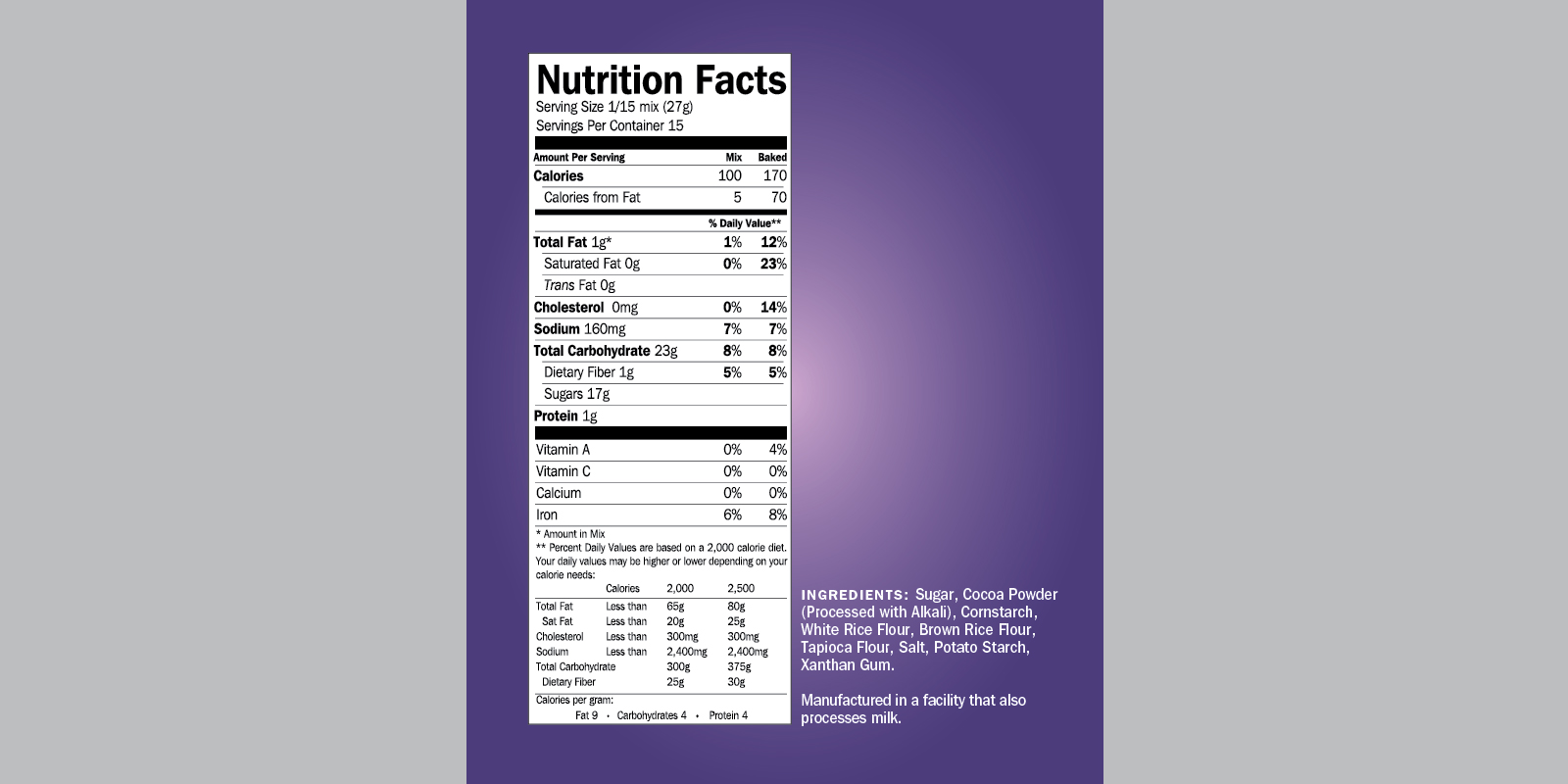 nutrition facts